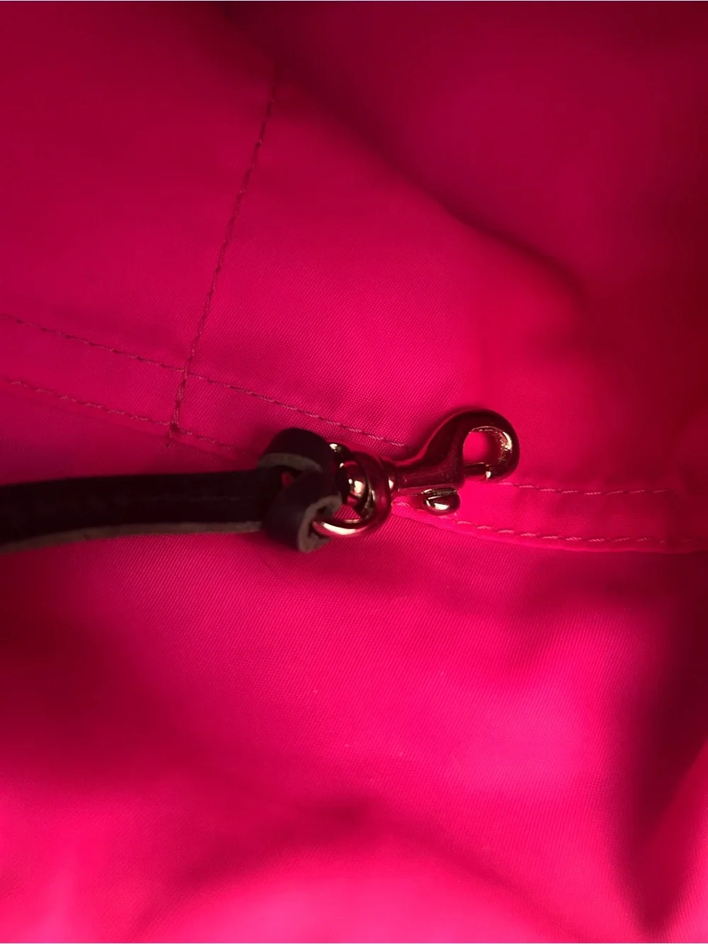 Dooney & Bourke Black Nylon Tote Bag Pink Lining Leather Trim Large Shoulder Pur
